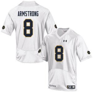 Notre Dame Fighting Irish Men's Jafar Armstrong #8 White Under Armour Authentic Stitched Big & Tall College NCAA Football Jersey ZAN3899LN